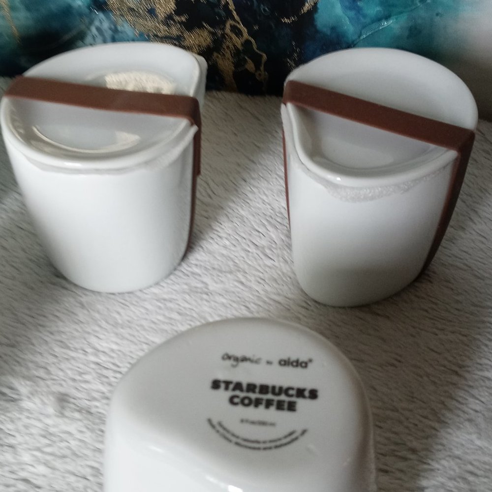 Starbucks Coffee Organic by Aida White Cup and Coster 8 fl. oz.